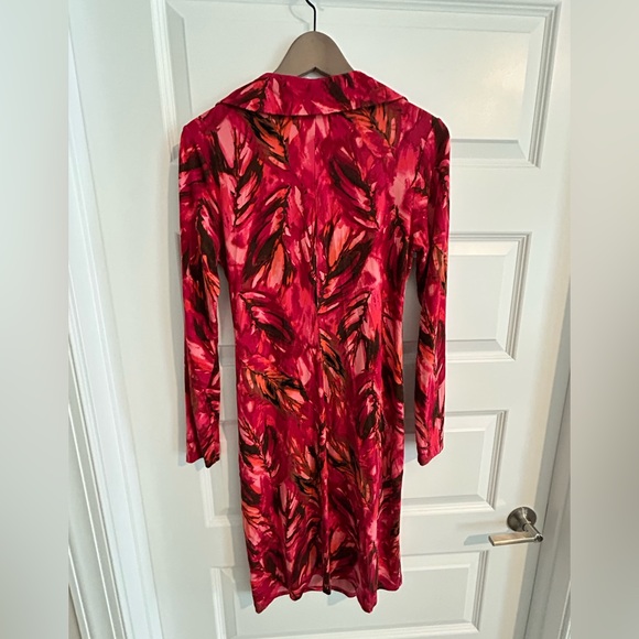 J Jill Stretch Wrap Dress Red pink Size S - Picture 8 of 11